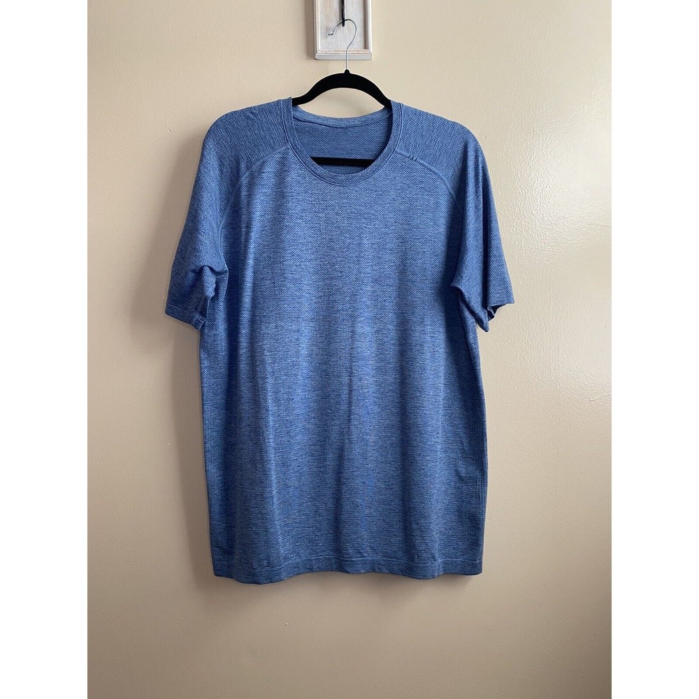 Lululemon Live In Practice Athletic Shirt Men's XL Blue Short Sleeve